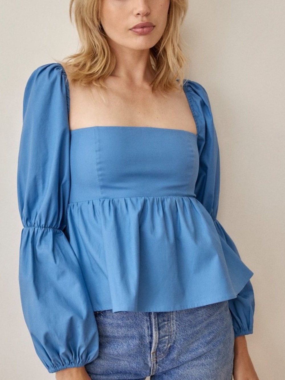 Reformation Jaxley top in azure blue 💙